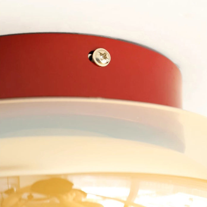 Contemporary Nordic Bowl Iron Acrylic Glass LED Semi-Flush Mount Ceiling Light For Entryway