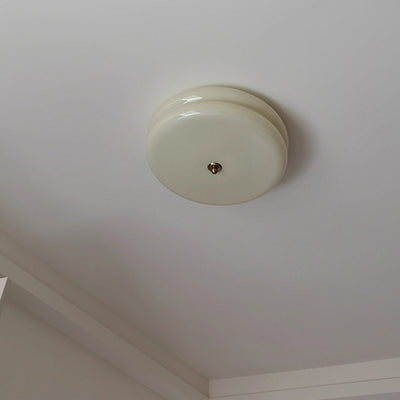 Modern Minimalist Round Iron Glass LED Flush Mount Ceiling Light For Bedroom