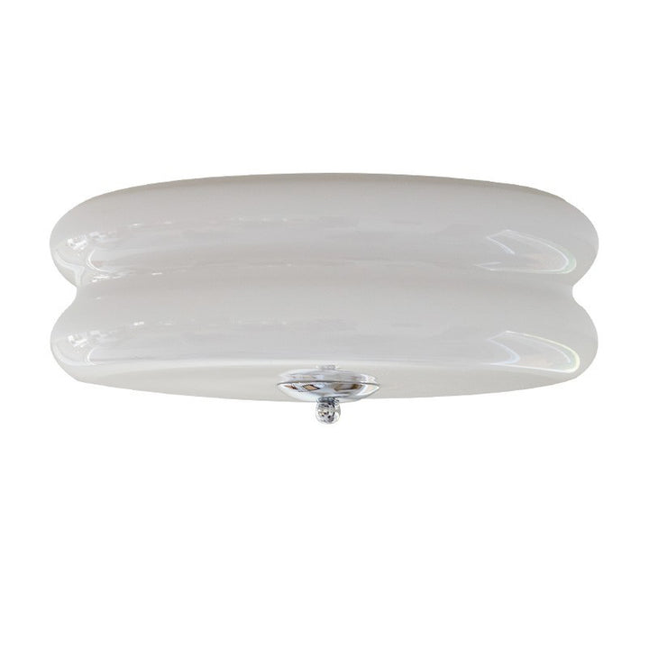 Modern Minimalist Round Iron Glass LED Flush Mount Ceiling Light For Bedroom