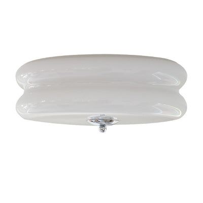 Modern Minimalist Round Iron Glass LED Flush Mount Ceiling Light For Bedroom