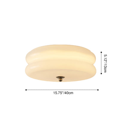 Modern Minimalist Round Iron Glass LED Flush Mount Ceiling Light For Bedroom