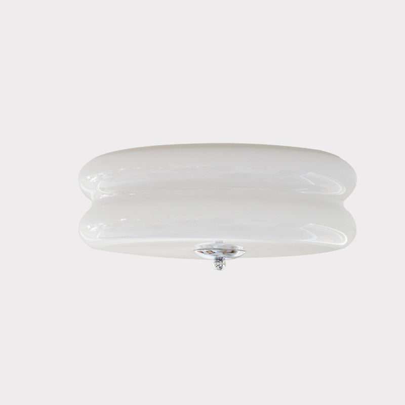Modern Minimalist Round Iron Glass LED Flush Mount Ceiling Light For Bedroom