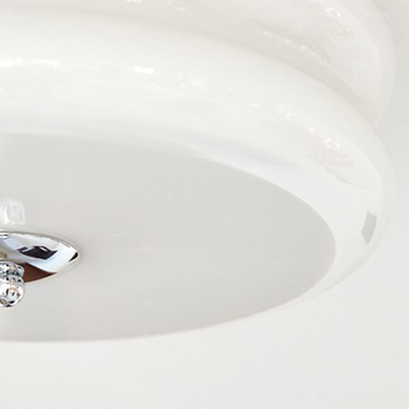 Modern Minimalist Round Iron Glass LED Flush Mount Ceiling Light For Bedroom