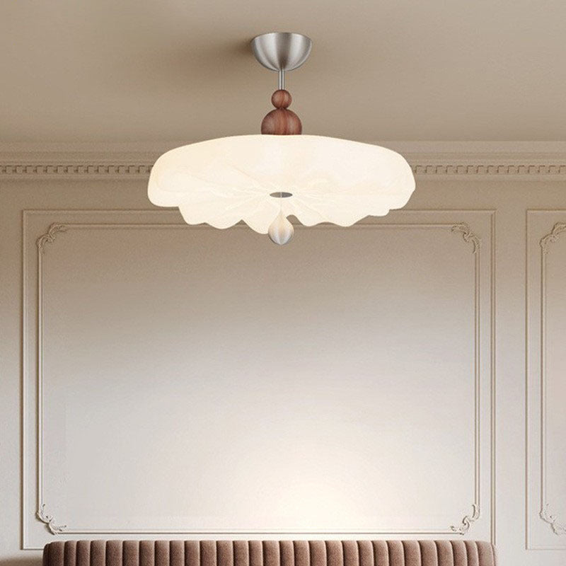 Traditional Vintage Flower Iron PE LED Semi-Flush Mount Ceiling Light For Bedroom