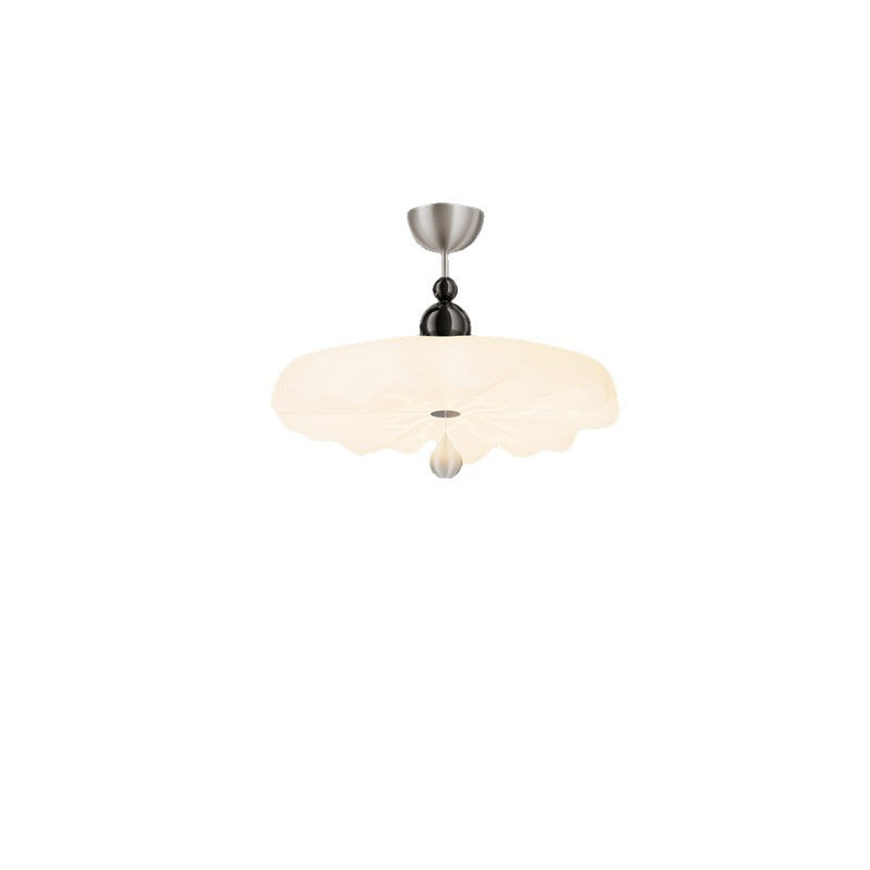 Traditional Vintage Flower Iron PE LED Semi-Flush Mount Ceiling Light For Bedroom