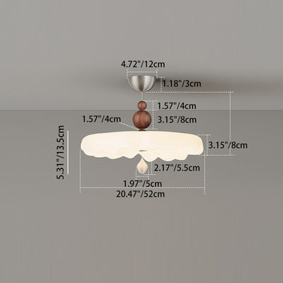 Traditional Vintage Flower Iron PE LED Semi-Flush Mount Ceiling Light For Bedroom