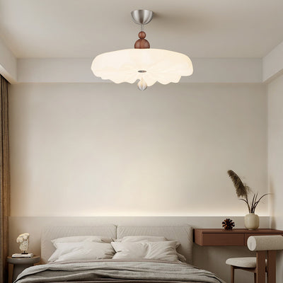 Traditional Vintage Flower Iron PE LED Semi-Flush Mount Ceiling Light For Bedroom