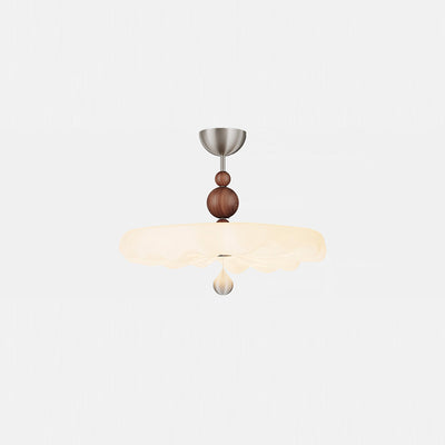 Traditional Vintage Flower Iron PE LED Semi-Flush Mount Ceiling Light For Bedroom