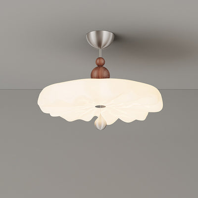 Traditional Vintage Flower Iron PE LED Semi-Flush Mount Ceiling Light For Bedroom