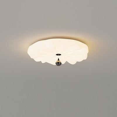Traditional French Flower Iron PE LED Flush Mount Ceiling Light For Living Room