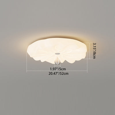 Traditional French Flower Iron PE LED Flush Mount Ceiling Light For Living Room