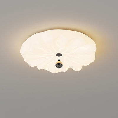 Traditional French Flower Iron PE LED Flush Mount Ceiling Light For Living Room