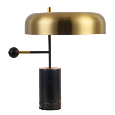 Modern Art Deco Geometric Iron Marble 1-Light Table Lamp For Study