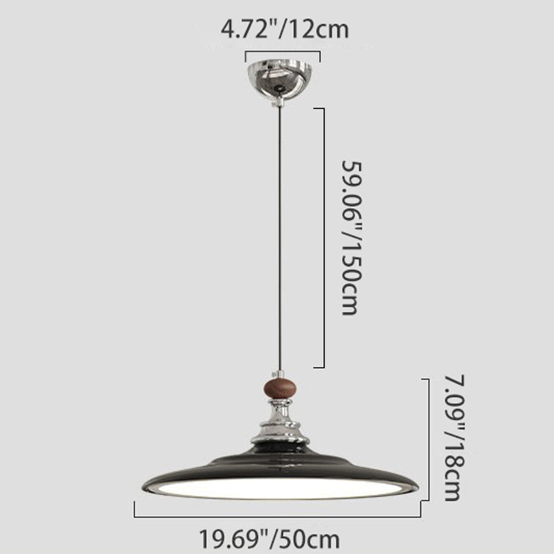 Modern Minimalist Flying Saucer Iron Aluminum PMMA LED Pendant Light For Living Room