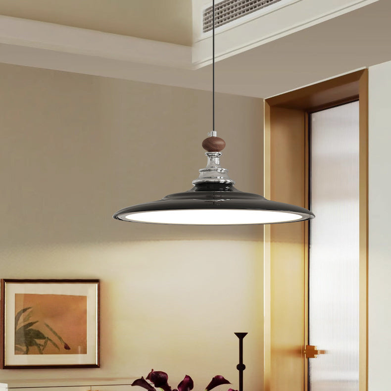 Modern Minimalist Flying Saucer Iron Aluminum PMMA LED Pendant Light For Living Room