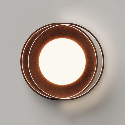 Traditional Vintage Round Iron Acrylic LED Flush Mount Ceiling Light For Living Room