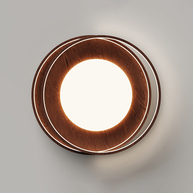 Traditional Vintage Round Iron Acrylic LED Flush Mount Ceiling Light For Living Room