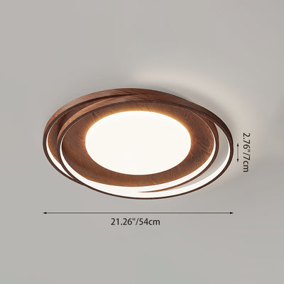 Traditional Vintage Round Iron Acrylic LED Flush Mount Ceiling Light For Living Room