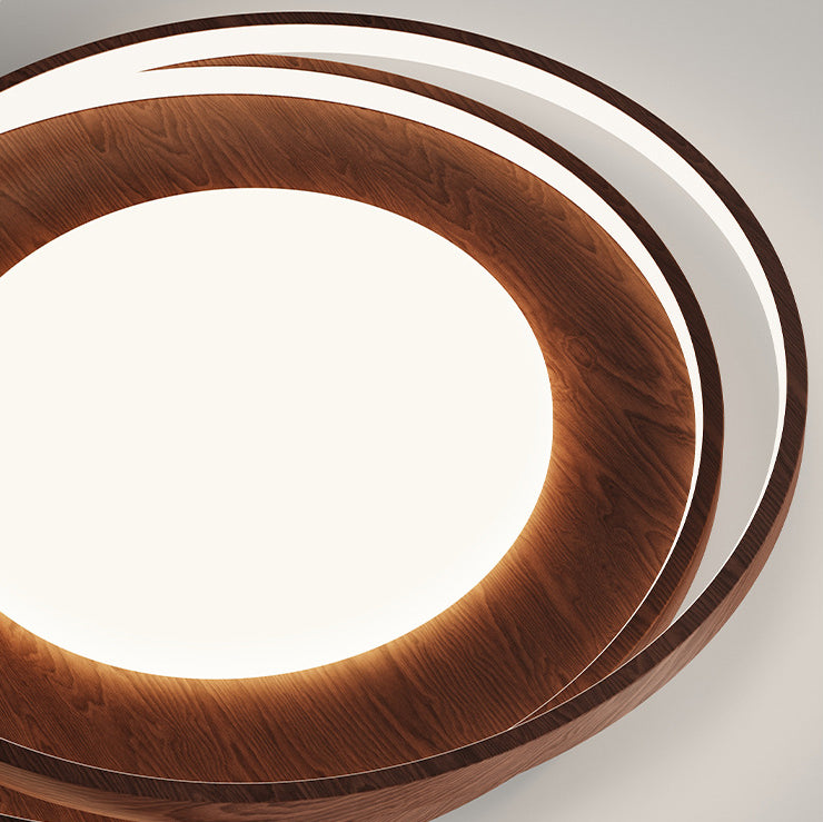 Traditional Vintage Round Iron Acrylic LED Flush Mount Ceiling Light For Living Room