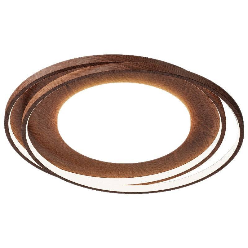Traditional Vintage Round Iron Acrylic LED Flush Mount Ceiling Light For Living Room