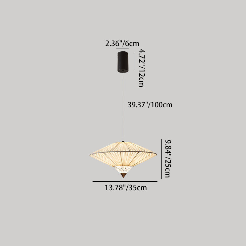 Traditional Vintage Rhombus Metal Fabric Crystal 3/4-Light Liftable Pendant Light For Dining Room