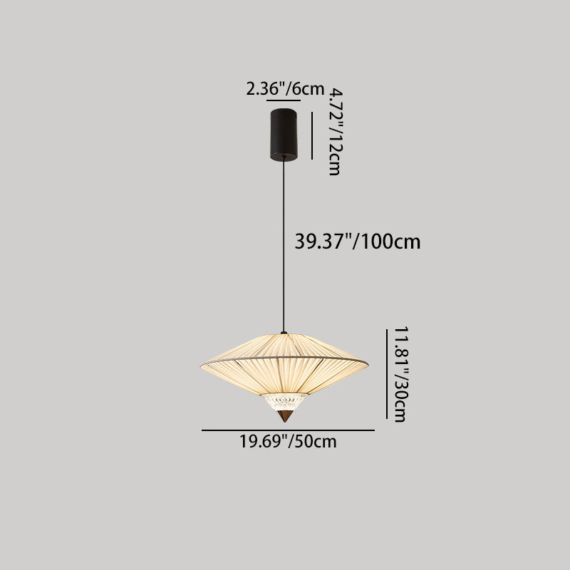 Traditional Vintage Rhombus Metal Fabric Crystal 3/4-Light Liftable Pendant Light For Dining Room