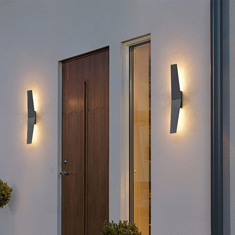 Applique murale extérieure LED en aluminium avec ailes étanches et simplicité moderne pour jardin 
