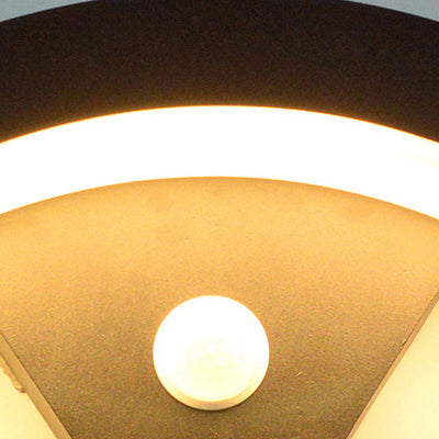 Modern Minimalist Waterproof Arc Aluminum Acrylic Sensor LED Outdoor Wall Sconce Lamp For Garden