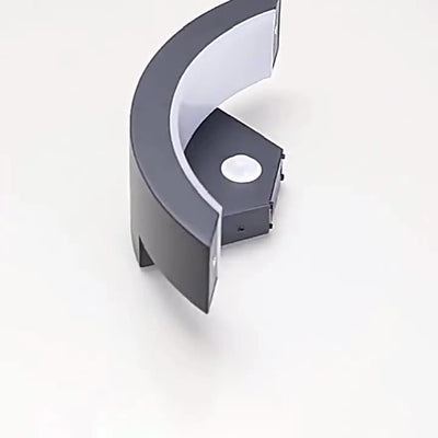 Modern Minimalist Waterproof Arc Aluminum Acrylic Sensor LED Outdoor Wall Sconce Lamp For Garden