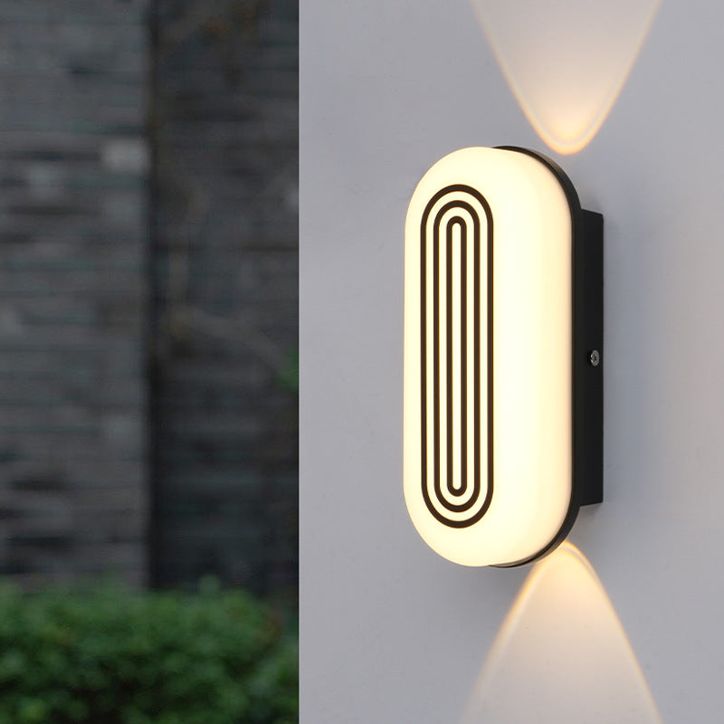 Modern Minimalist Waterproof Cylindrical Aluminum PC LED Outdoor Wall Sconce Lamp For Garden