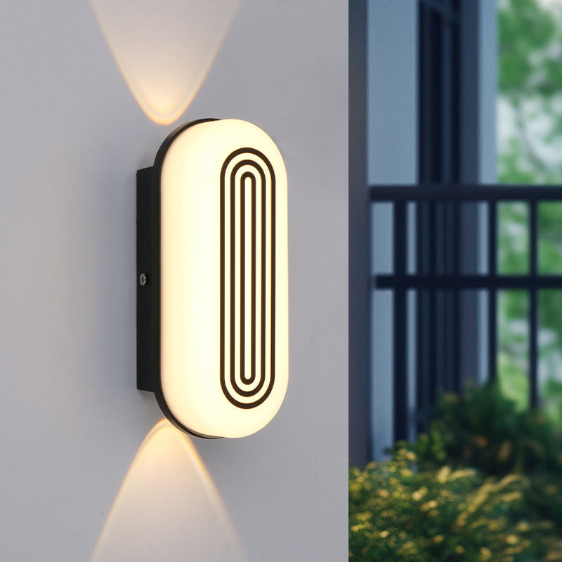 Moderne minimalistische wasserdichte zylindrische Aluminium-PC-LED-Außenwandleuchte für den Garten 