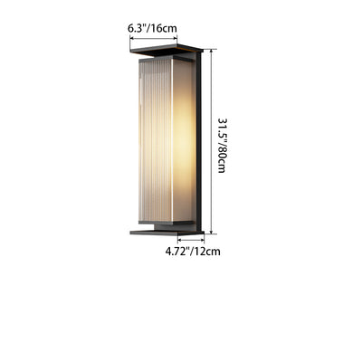 Modern Minimalist Waterproof Rectangular Stainless Steel Glass LED Outdoor Wall Sconce Lamp For Garden