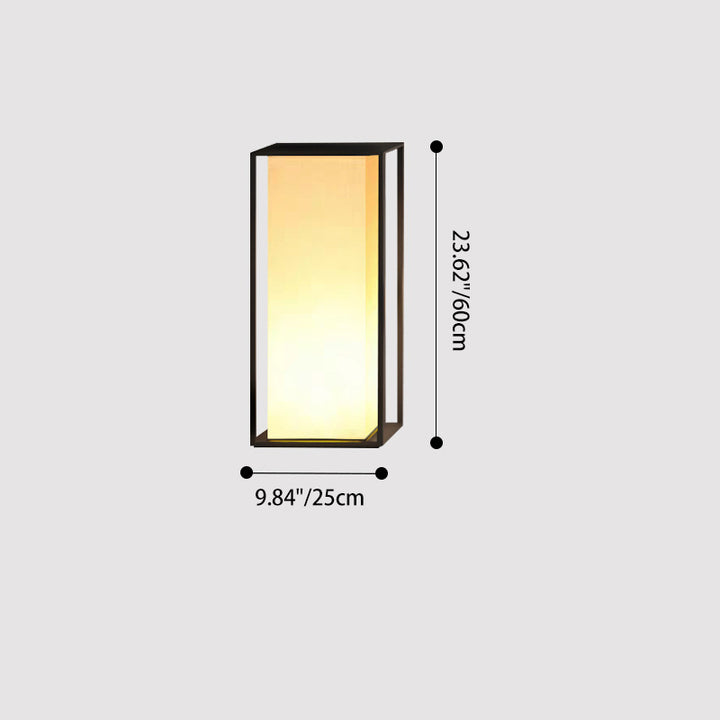 Moderne minimalistische wasserdichte Solar-Rechteck-Edelstahl-Acryl-LED-Außenleuchte Landschaftsbeleuchtung für den Garten 