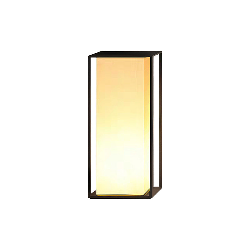 Moderne minimalistische wasserdichte Solar-Rechteck-Edelstahl-Acryl-LED-Außenleuchte Landschaftsbeleuchtung für den Garten 
