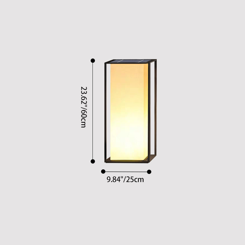 Modern Minimalist Waterproof Solar Rectangular Stainless Steel Acrylic LED Outdoor Light Landscape Lighting For Garden