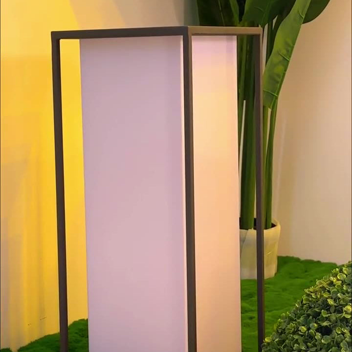 Moderne minimalistische wasserdichte Solar-Rechteck-Edelstahl-Acryl-LED-Außenleuchte Landschaftsbeleuchtung für den Garten 