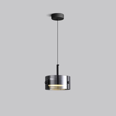 Modern Minimalist Round Metal Acrylic Glass LED Pendant Light For Bedroom