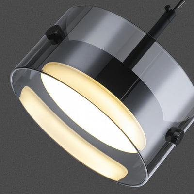 Modern Minimalist Round Metal Acrylic Glass LED Pendant Light For Bedroom
