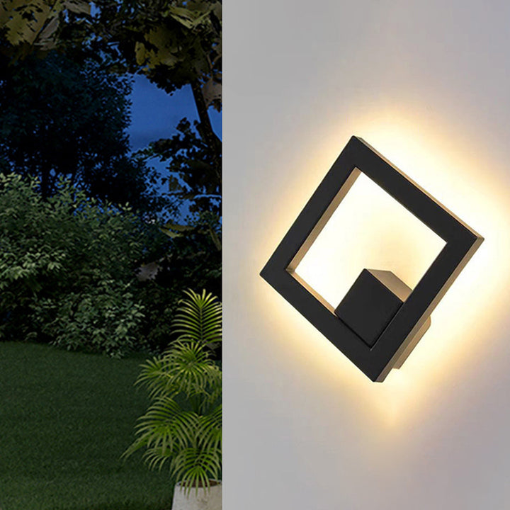 Lámpara de Aplique de Pared LED Moderna Minimalista Impermeable Cuadrada Redonda de Aluminio y Acrílico para Jardín 