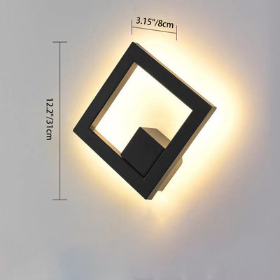 Modern Minimalist Waterproof Square Round Aluminum Acrylic LED Outdoor Wall Sconce Lamp For Garden