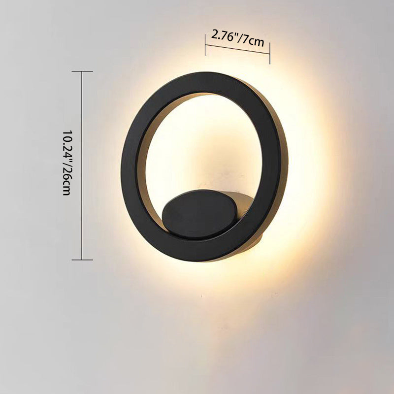 Modern Minimalist Waterproof Square Round Aluminum Acrylic LED Outdoor Wall Sconce Lamp For Garden