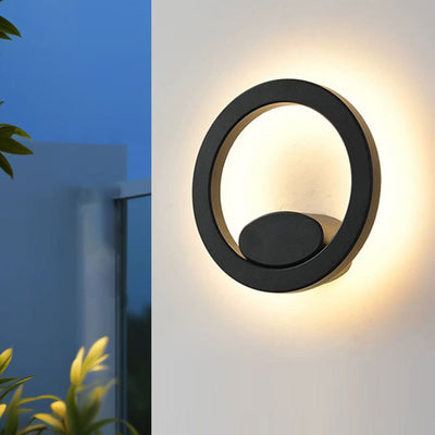 Modern Minimalist Waterproof Square Round Aluminum Acrylic LED Outdoor Wall Sconce Lamp For Garden