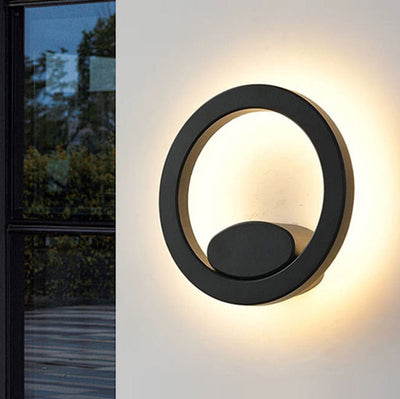 Modern Minimalist Waterproof Square Round Aluminum Acrylic LED Outdoor Wall Sconce Lamp For Garden