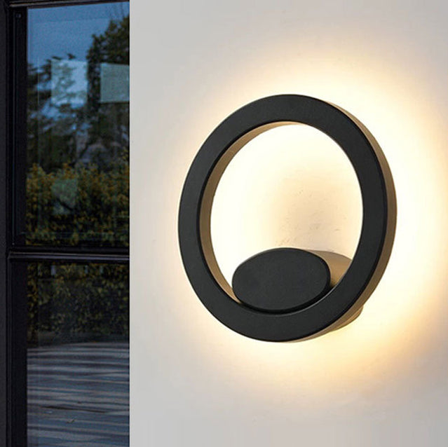 Modern Minimalist Waterproof Square Round Aluminum Acrylic LED Outdoor Wall Sconce Lamp For Garden