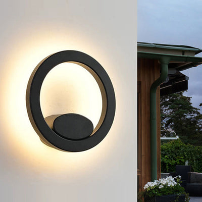 Modern Minimalist Waterproof Square Round Aluminum Acrylic LED Outdoor Wall Sconce Lamp For Garden