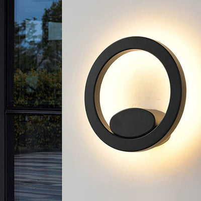 Modern Minimalist Waterproof Square Round Aluminum Acrylic LED Outdoor Wall Sconce Lamp For Garden