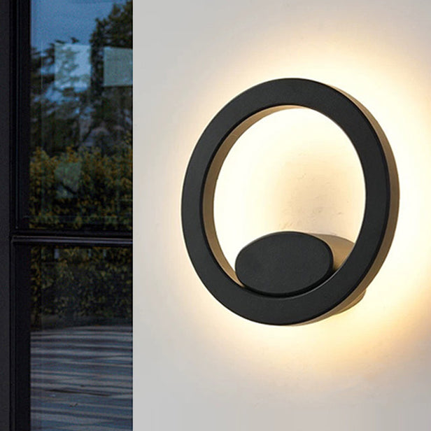 Modern Minimalist Waterproof Square Round Aluminum Acrylic LED Outdoor Wall Sconce Lamp For Garden
