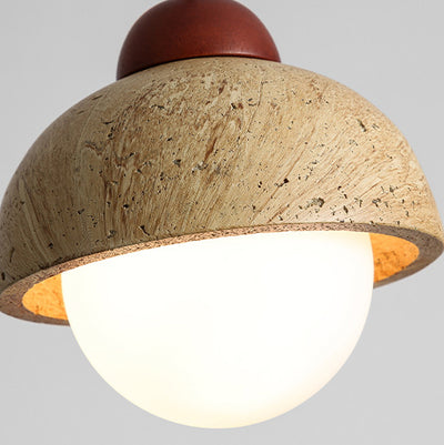 Modern Minimalist Geometric Shape Iron Resin Yellow Travertine 1-Light Wall Sconce Lamp For Bedroom