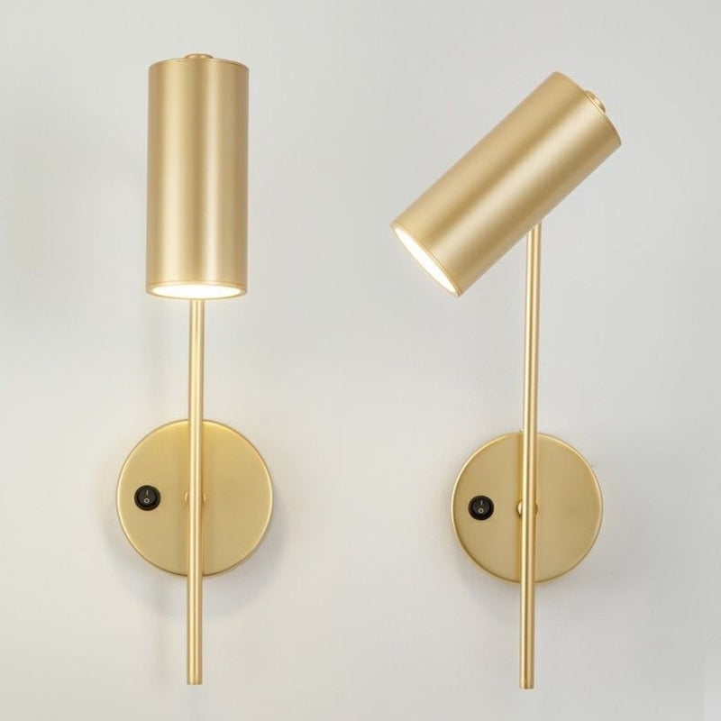 Contemporary Industrial Rotatable Cylindrical Iron 1-Light Wall Sconce Lamp For Bedroom