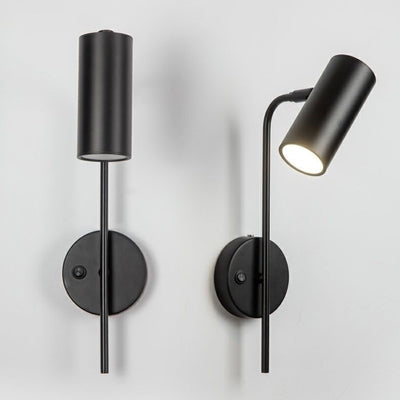Contemporary Industrial Rotatable Cylindrical Iron 1-Light Wall Sconce Lamp For Bedroom